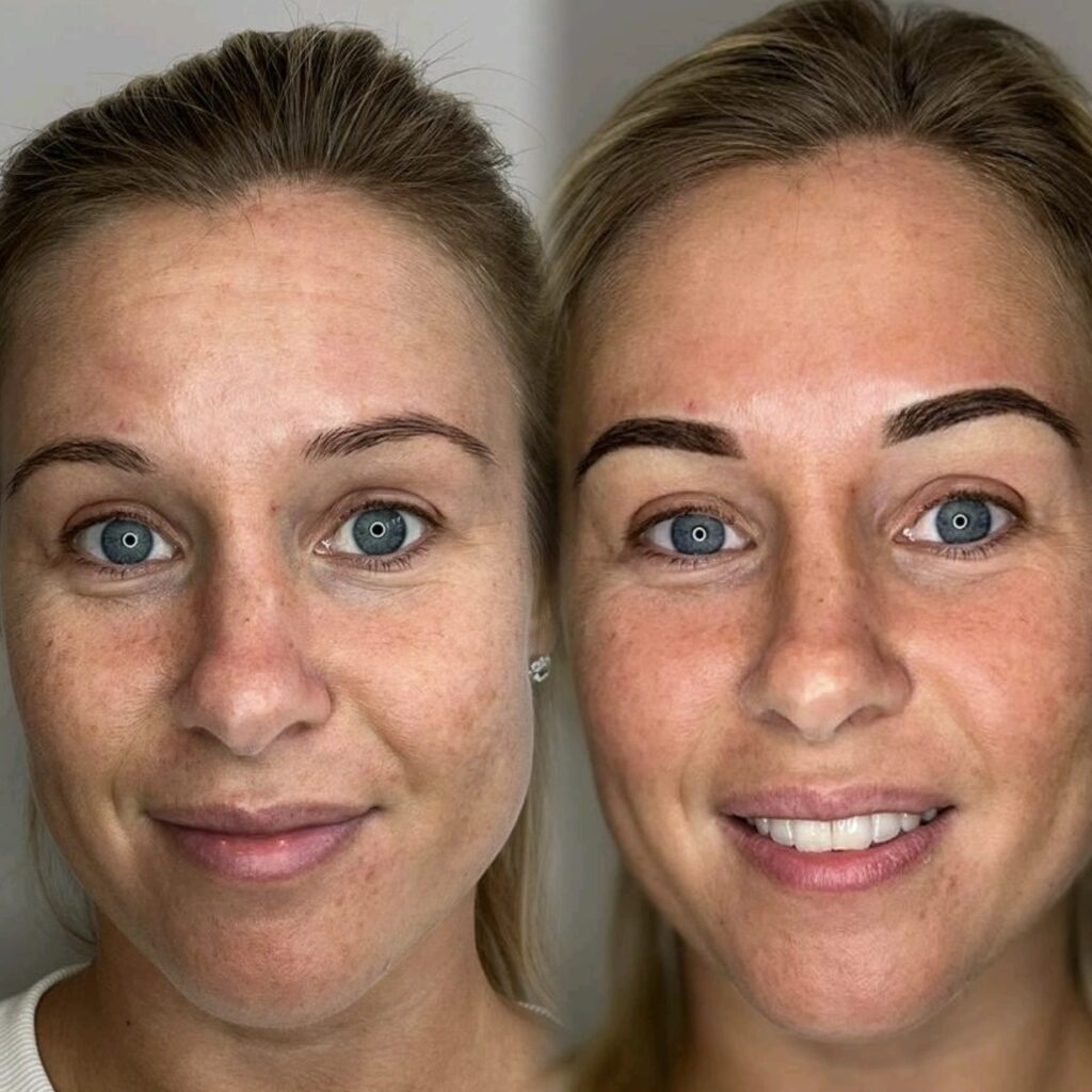 Permanent makeup brow transformation by Jenna’s PMU in Welling, Bexley.